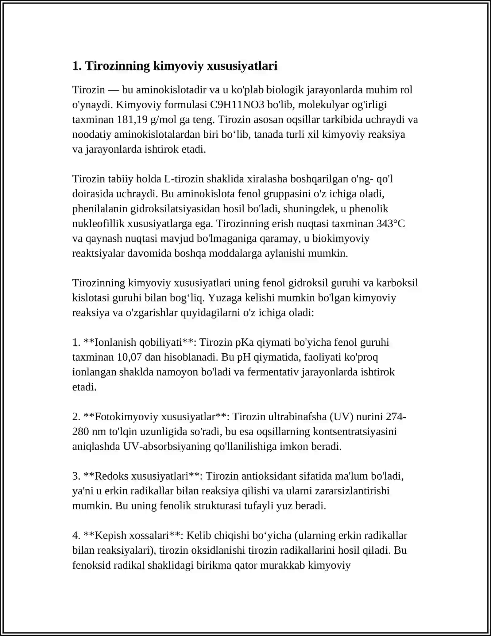 TIROZINNING RANGLI REAKSIYALARI 3