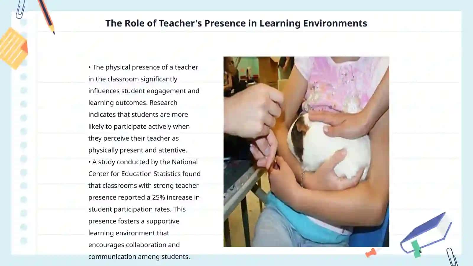 The Role of Teacher's Presence in Learning Environments 3
