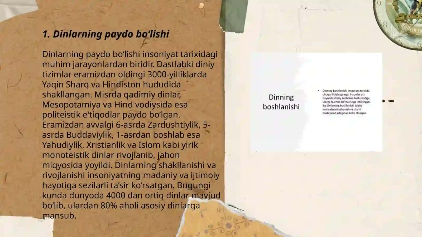 Dinlarning tasnifi 3