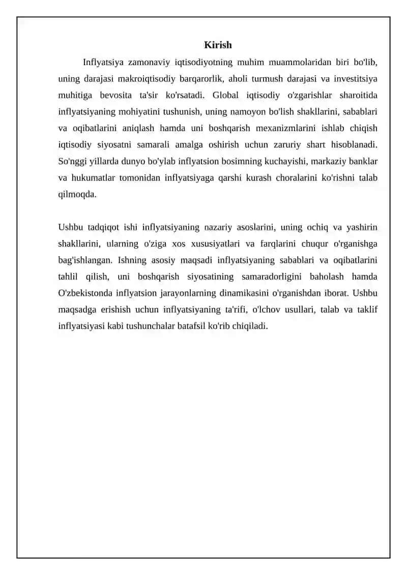 Inflyatsiya. Yashirin va oshkora inflyatsiyalar 3
