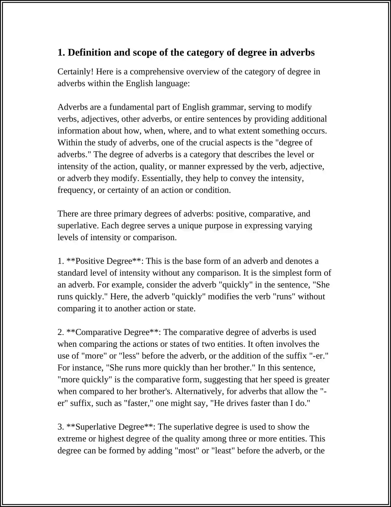 The Category of Degree in Adverbs 3