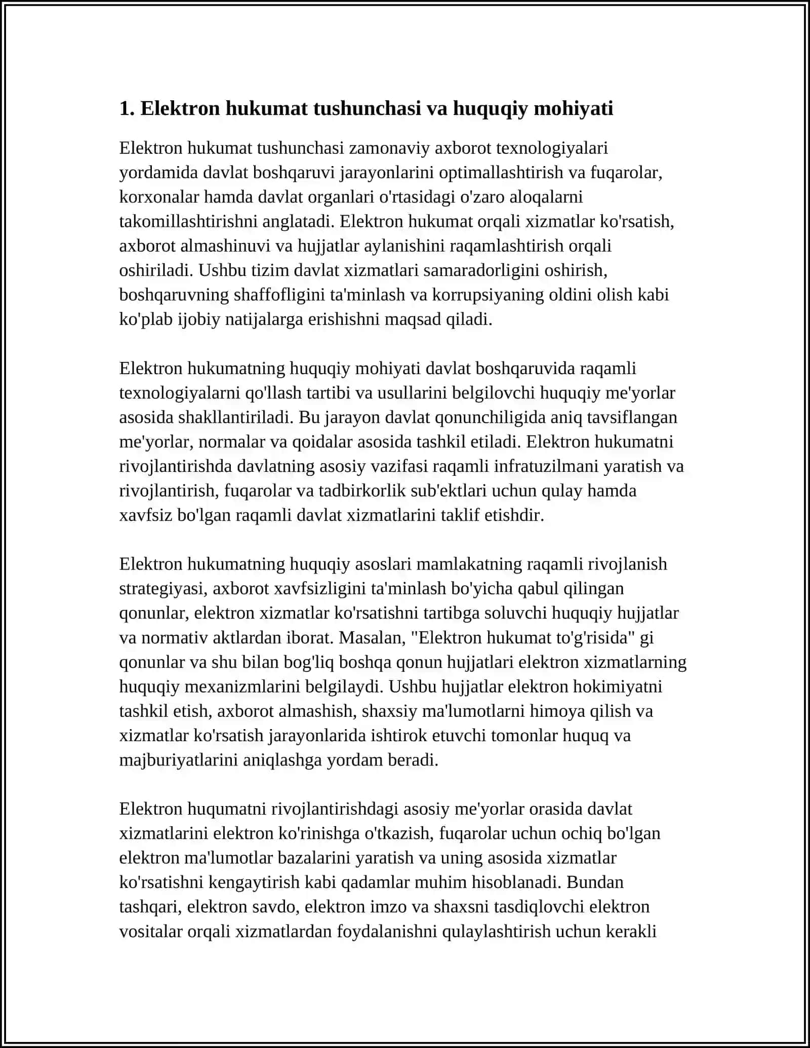 ELEKTRON HUKUMAT, VA UNI RIVOJLANTIRISH MEYORIY HUQIQIY ASOSLARI 3