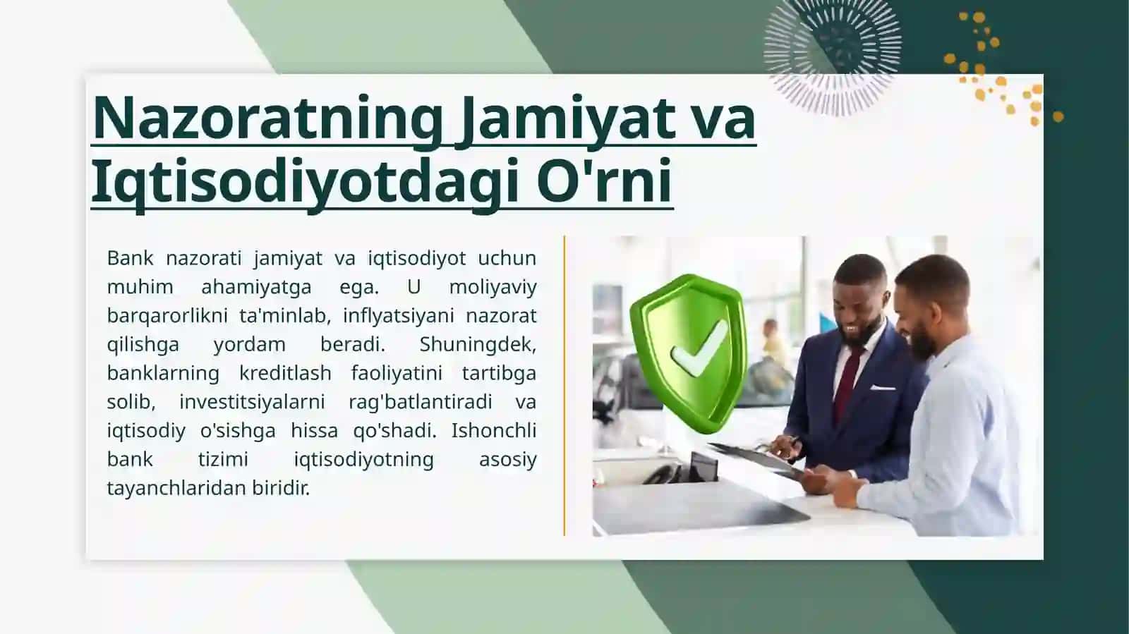 BANK NAZORATINI TASHKIL ETISH ASOSLARI 3