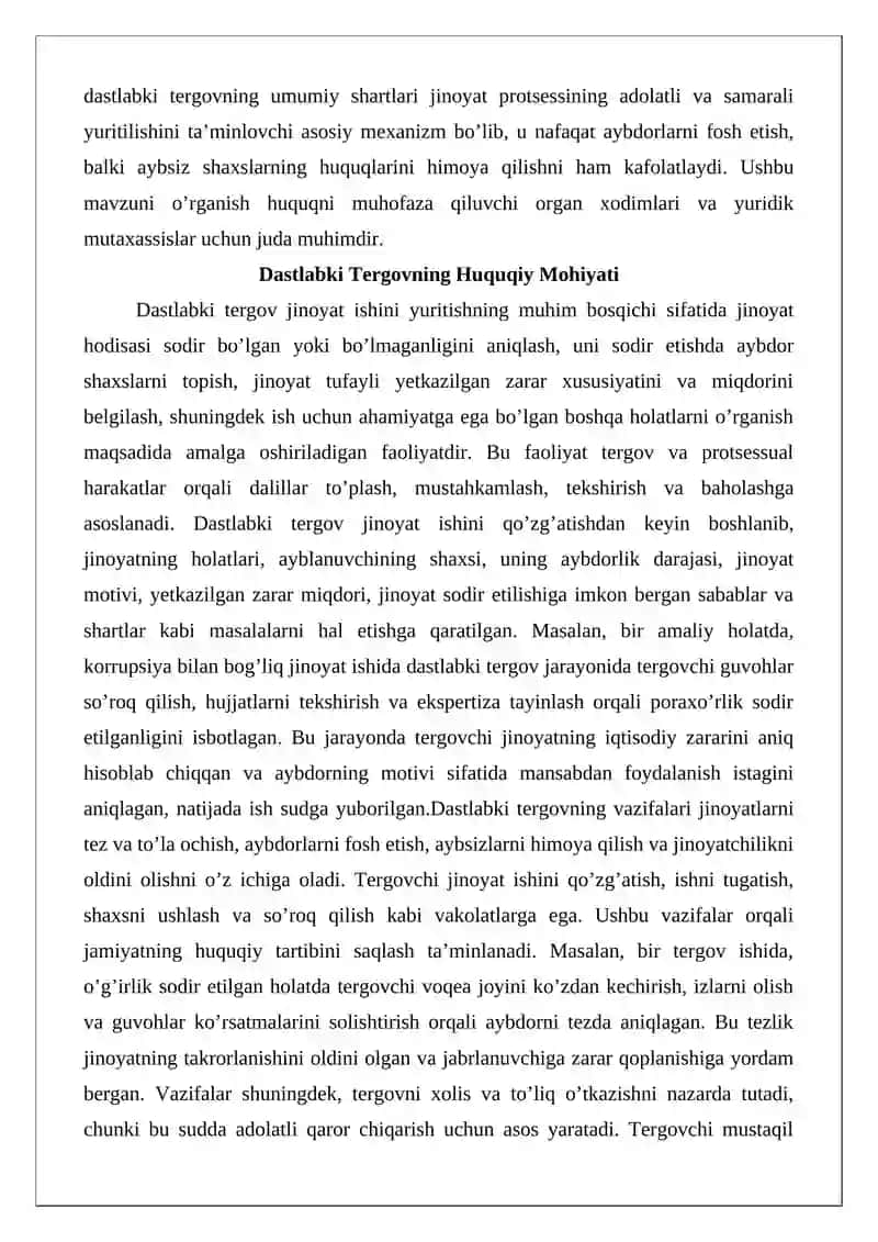Dastlabki tergovning umumiy shartlari 3