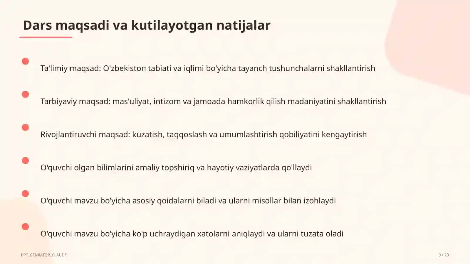 O'zbekiston tabiati va iqlimi (4-sinf) 3