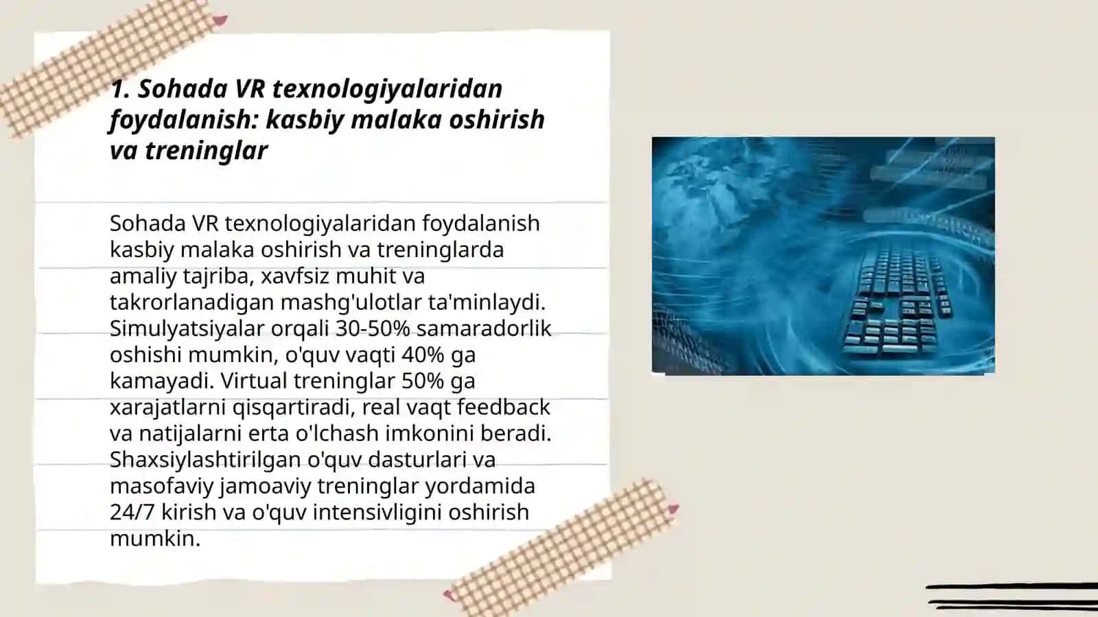 Sohada VR texnologiyalaridan foydalanish 3