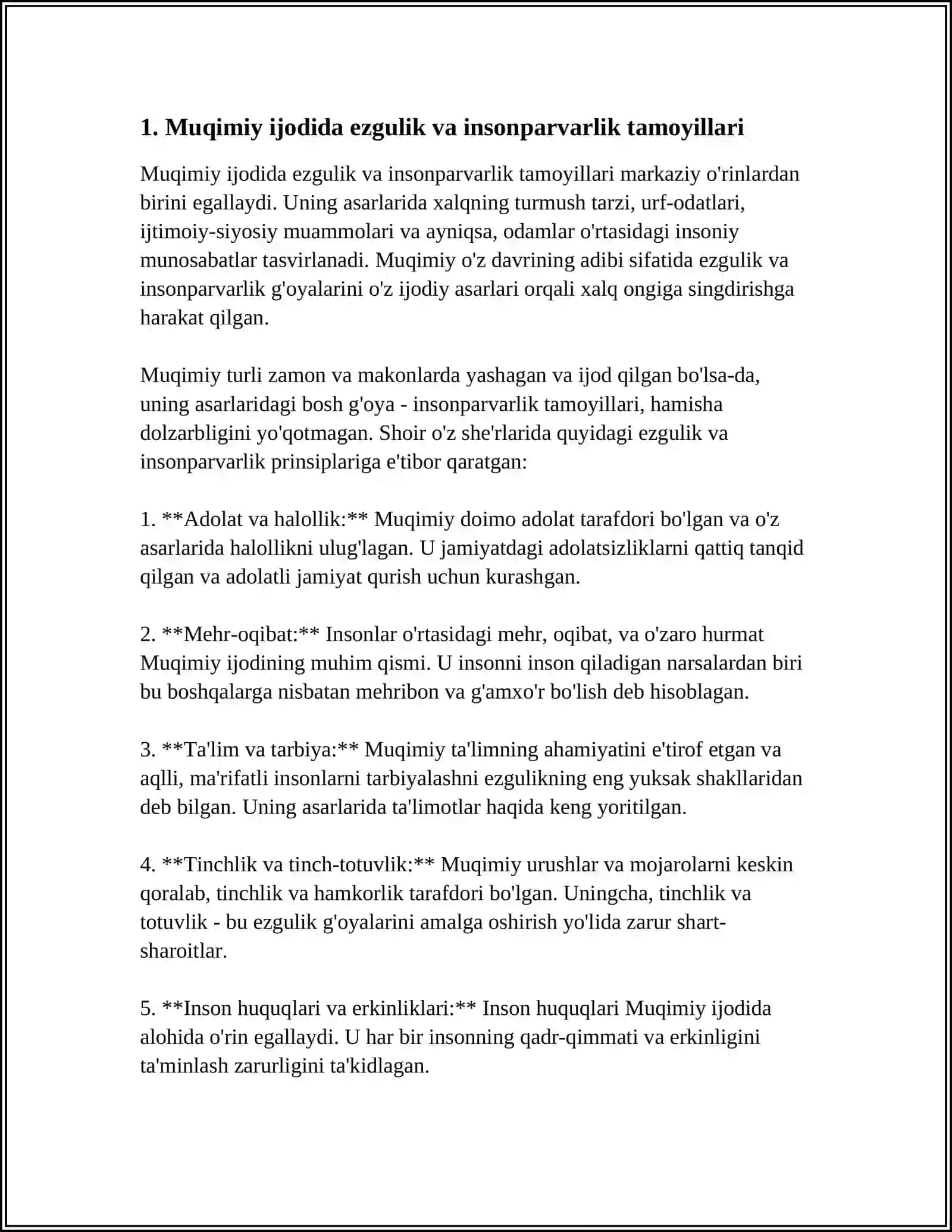 MUQUMIY IJODIDA XALQIM EZGULIKKA CHORLOVCHI GʻOYALARI 3