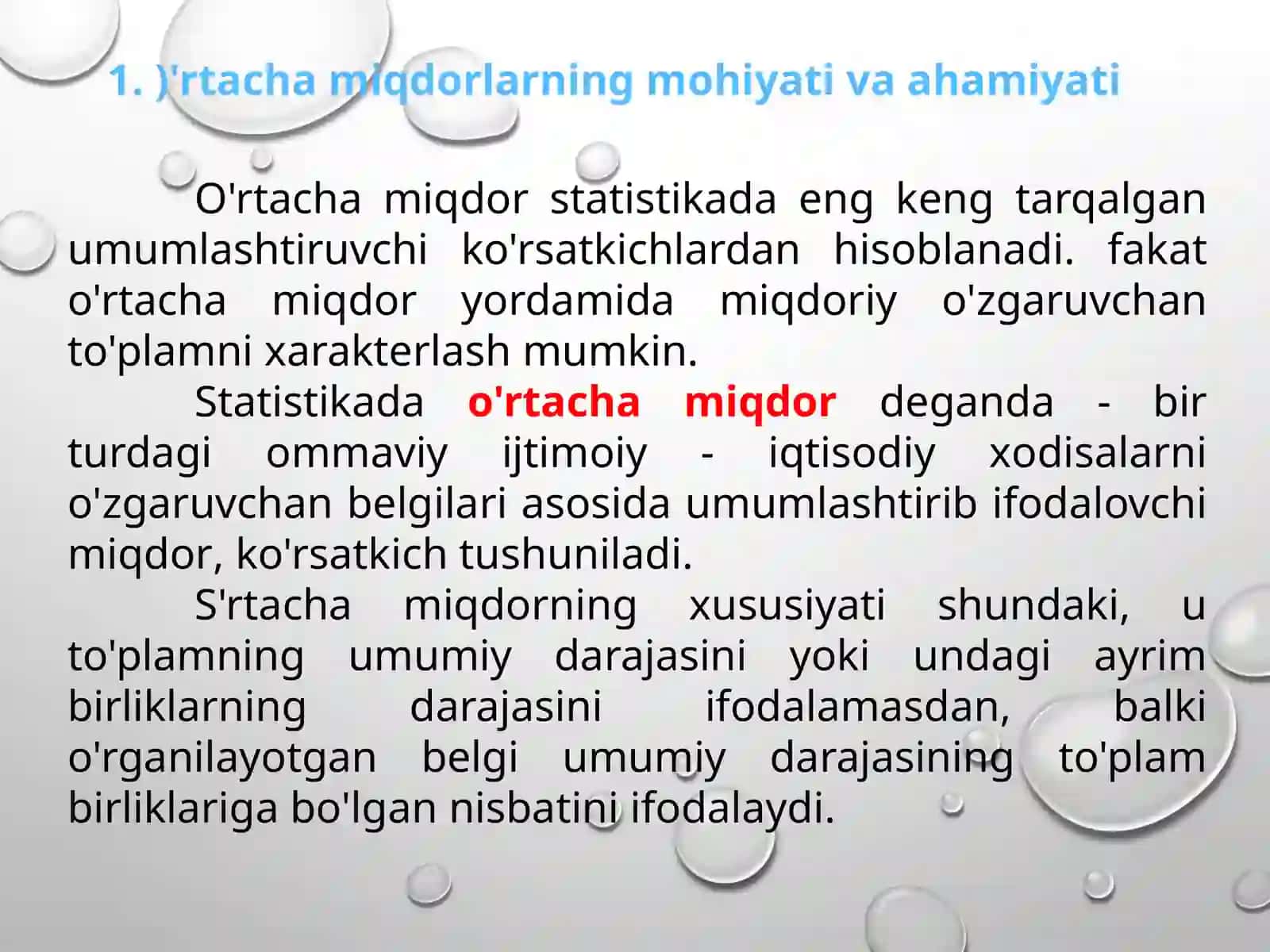 O'rtachamiqdorlar 3