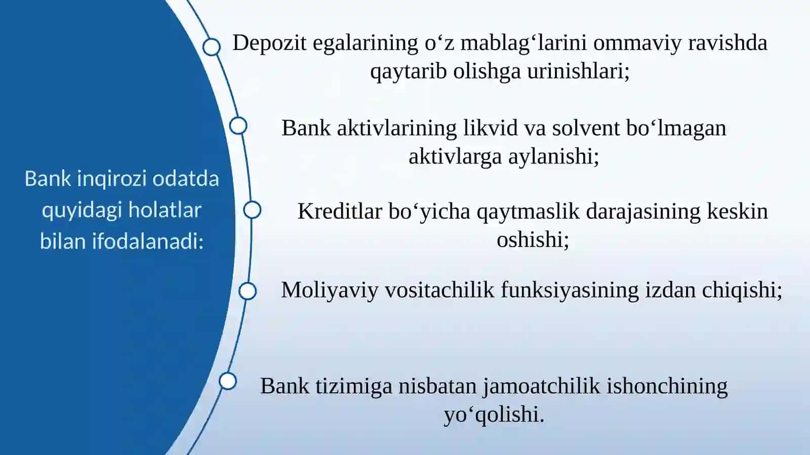 Bank inqirozini belgilovchi omillar 3