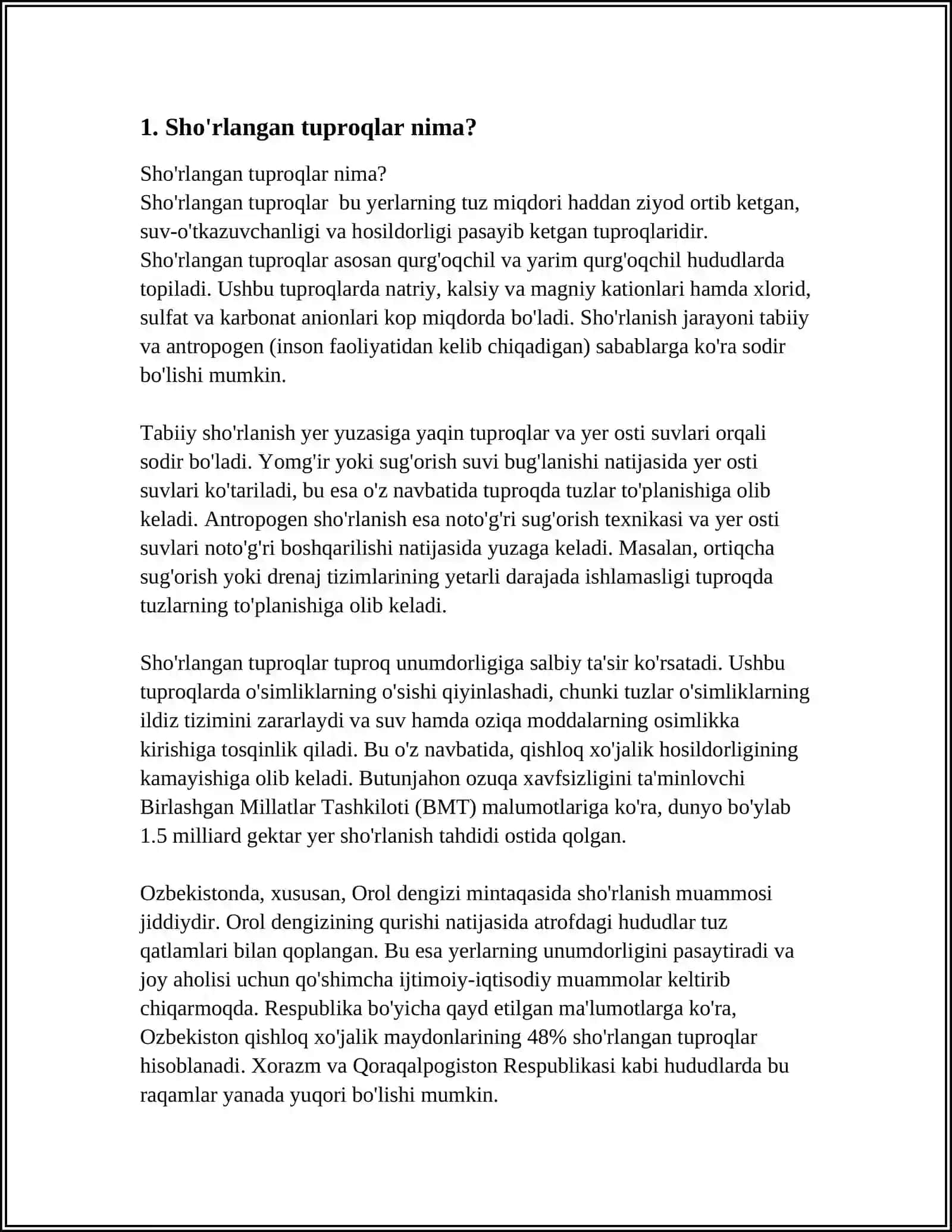 SHO'RLANGAN TUPROQLAR HAQIDA TUSHUNCHA 3
