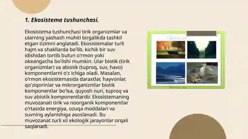 Ekosistema tushunchasi 3