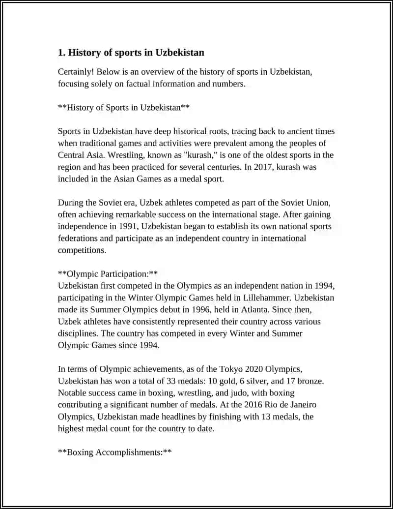 History of Sports in Uzbekistan 3