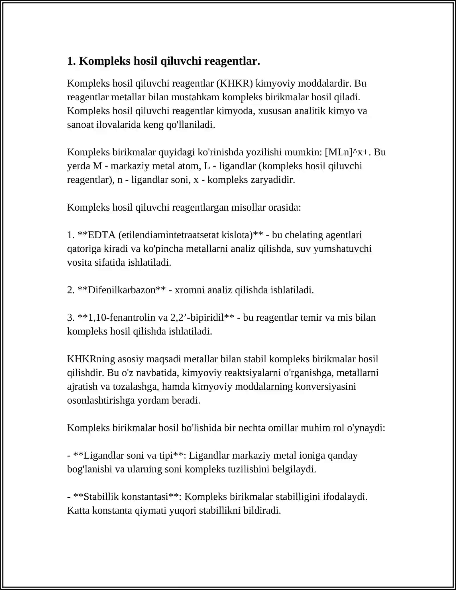 ANALITIK KIMYODA ORGANIK REAGENTLARNING QOʻLLANILISHI 3
