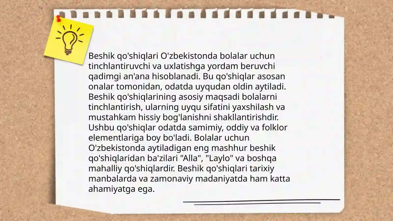 Bolalar qoʻshiqlari.Xalq qoʻshiqlari va adabiy qoʻshiqlar 3