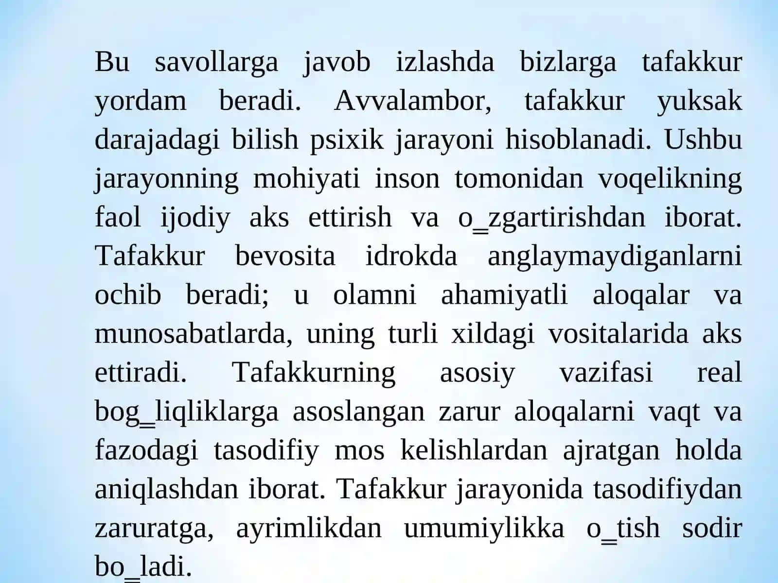 Tafakkur, intellekt, nutq 3
