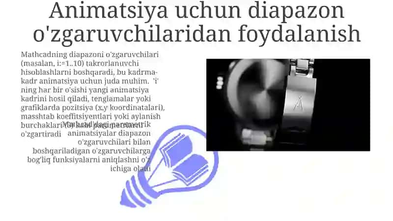 Mathcadda Insequence parametr bilan animatsiya yaratish 3