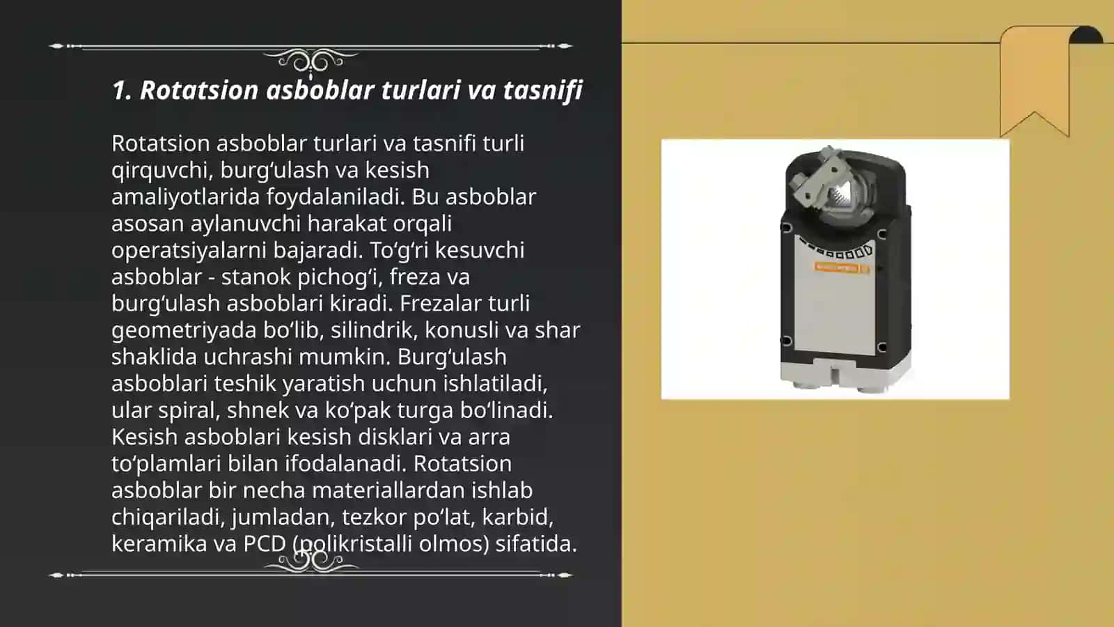 Rotatsion asboblar standartizatsiyasi 3