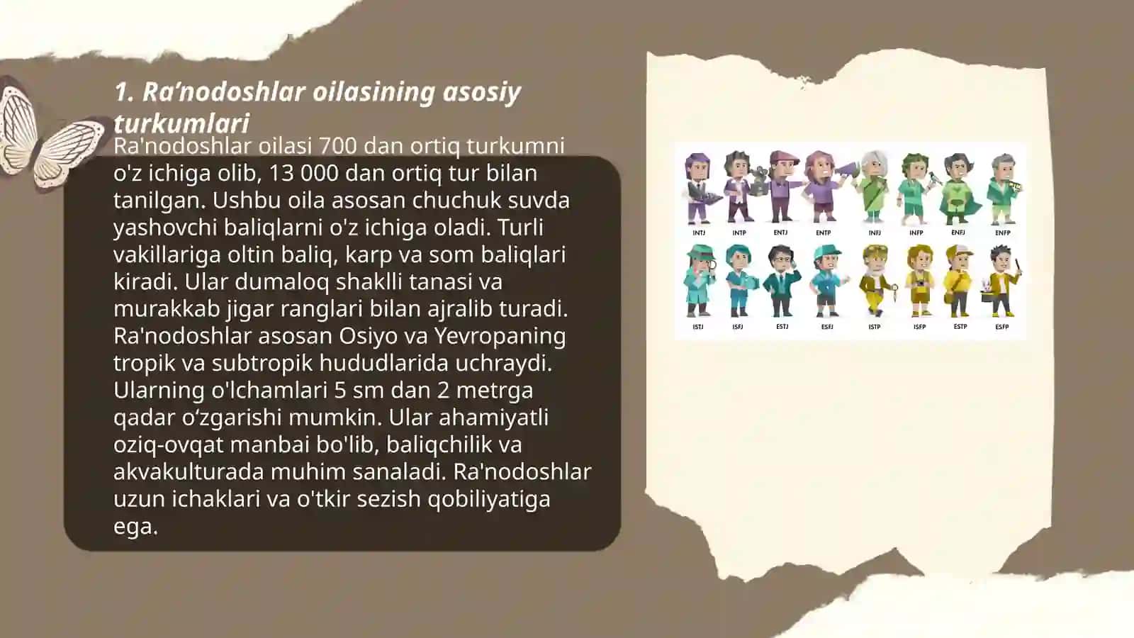 Ra’nodoshlar oilasining asosiy turkum va turlari 3