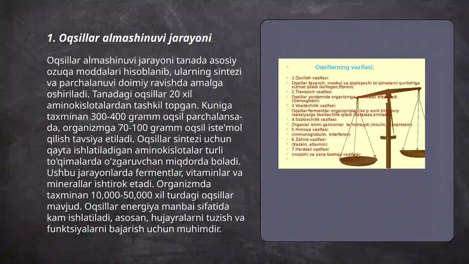 Oqsillar almashinuvi, hazimlanish va so'rilish 3