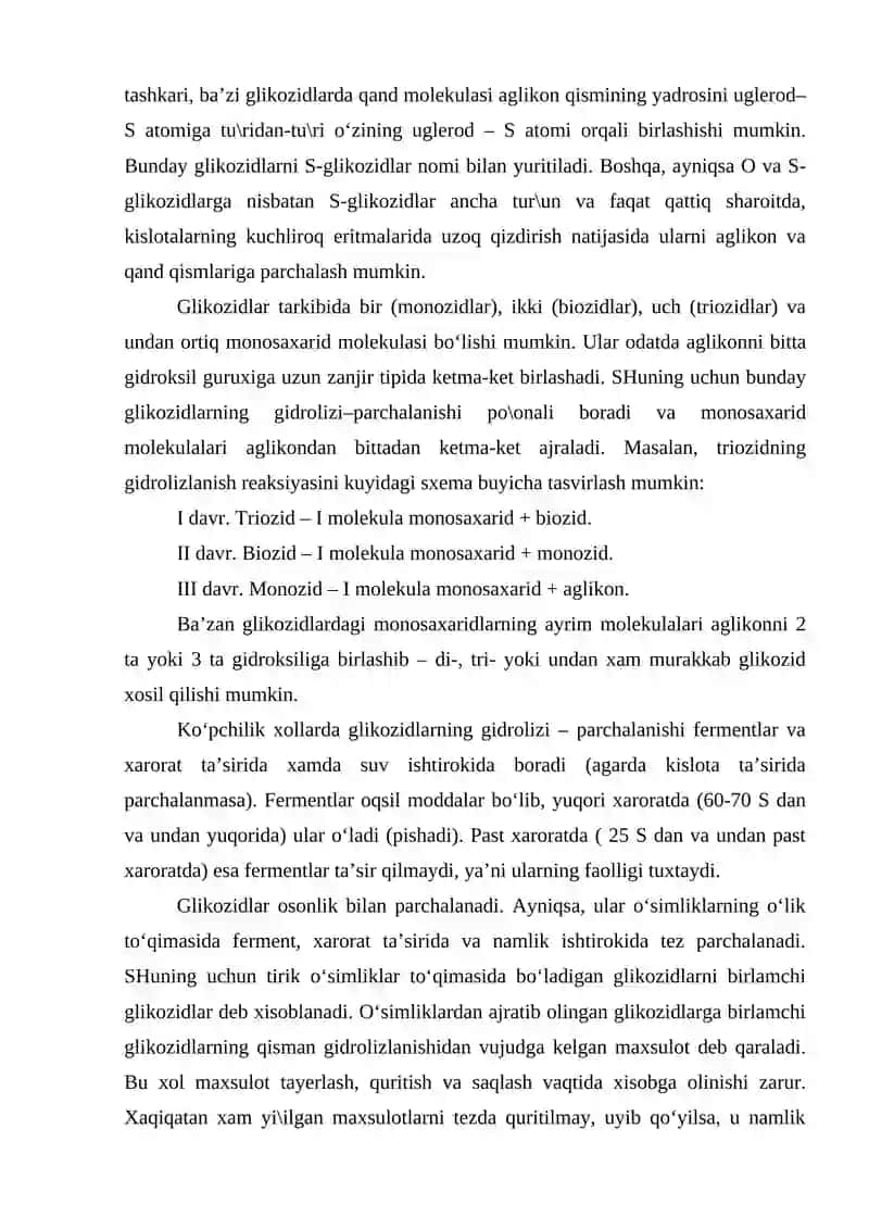 Glikozidlar va Yurak Glikozidlarining Umumiy Xususiyatlari 3