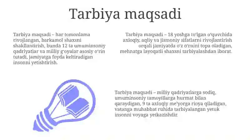 Tarbiyaning Maqsad va Vazifalari 3