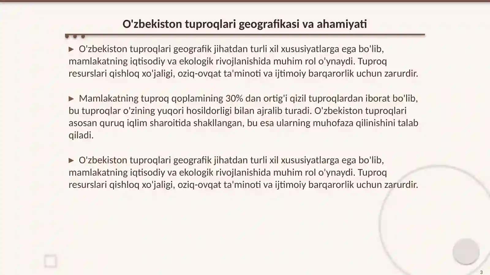 O'zbekiston tuproqlari geografikasi va ahamiyati 3