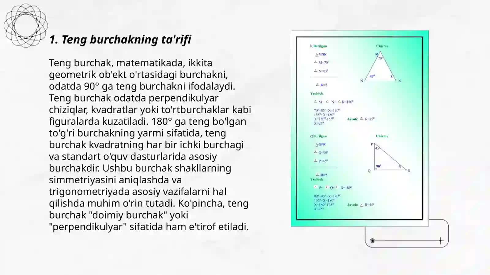 Teng burchak yasash 3