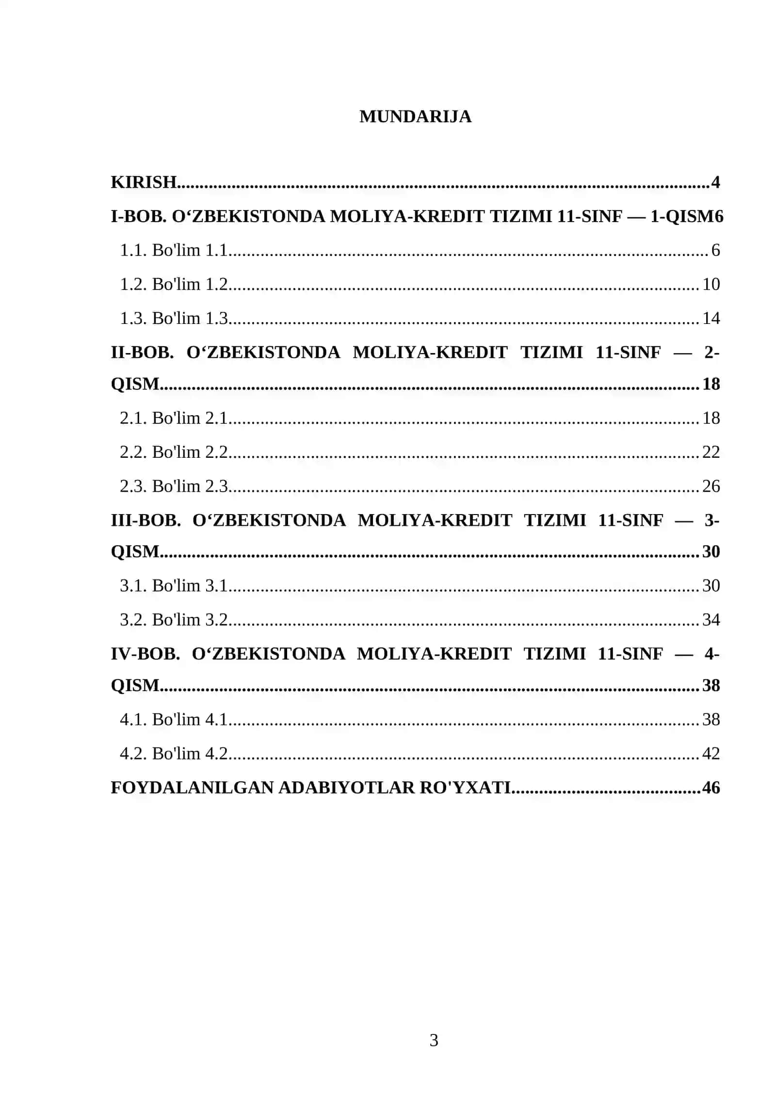 O‘ZBEKISTONDA MOLIYA-KREDIT TIZIMI 11-SINF 3