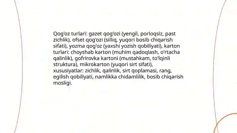 Qog'oz va karton bilan ishlash mavzularining mazmuni 3