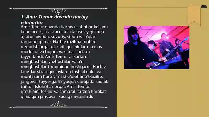 Amir Temur davlatida qo'shin tuzilishi 3