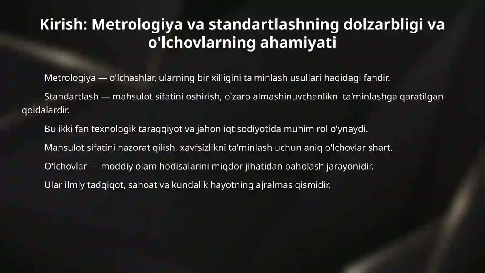 Metrologiya va standartlash fanidan. 3