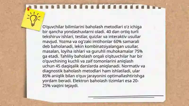Òquvchilar bilimlarini baholash 3