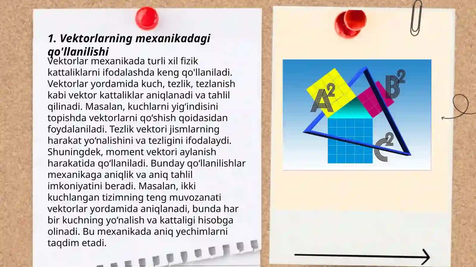 Vektorlarning turli masalalarga tatbiqlari 3