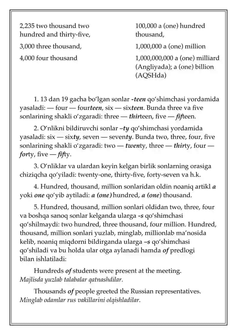 Son turkumi (The Numerals) 3