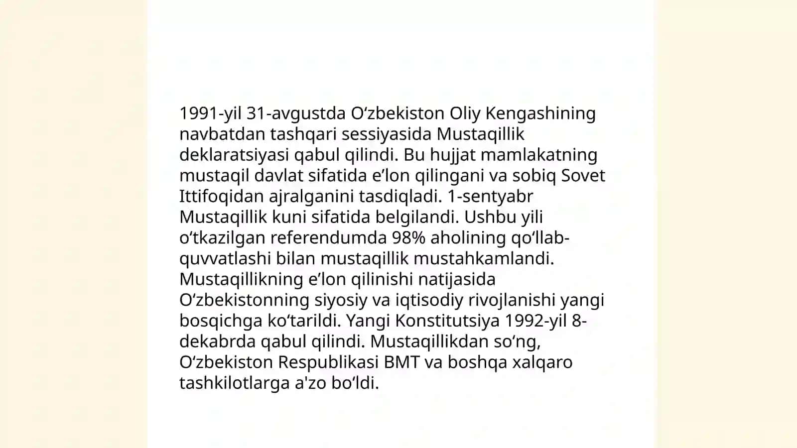 O'ZBEKISTONNING MUSTAQILLIK YILLARI 3