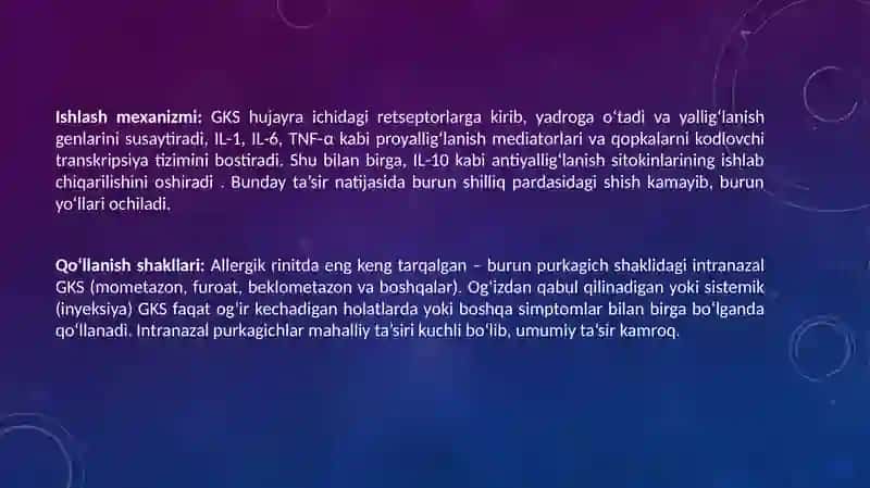 LOR kasalliklarida glukokortikosteroidlarning ahamiyati 3