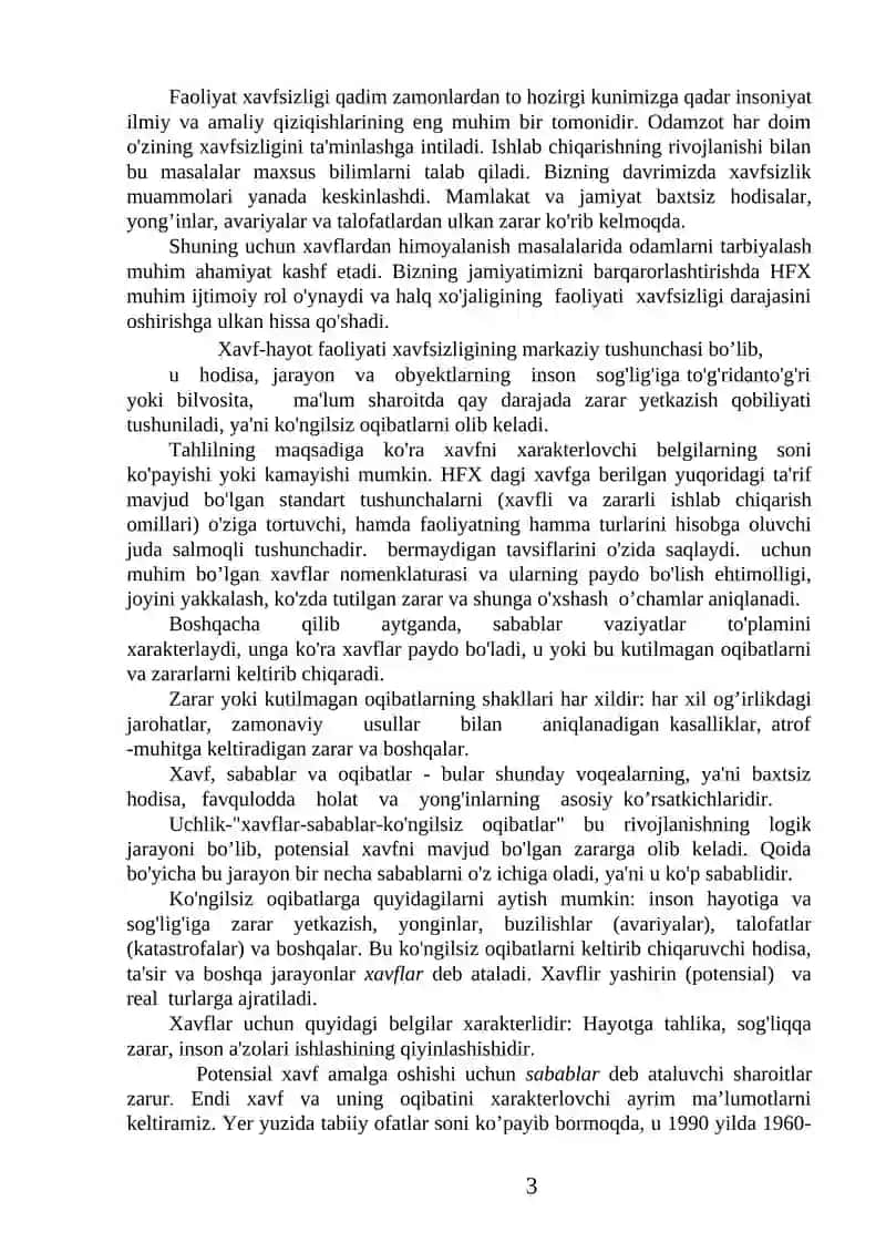 Hayot faoliyati xavfsizligi 3