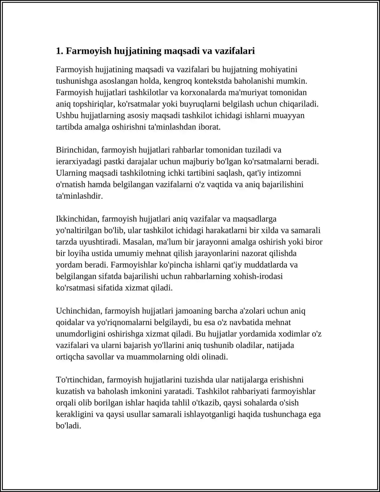 FARMOYISH XUJATLARINI ORGANISH ULARGA NAMUNALAR YOZISH 3