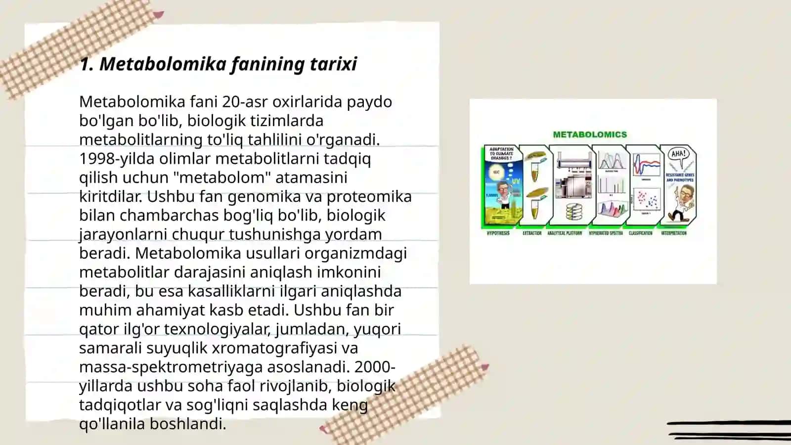 Metabolomika fanining asoslari 3