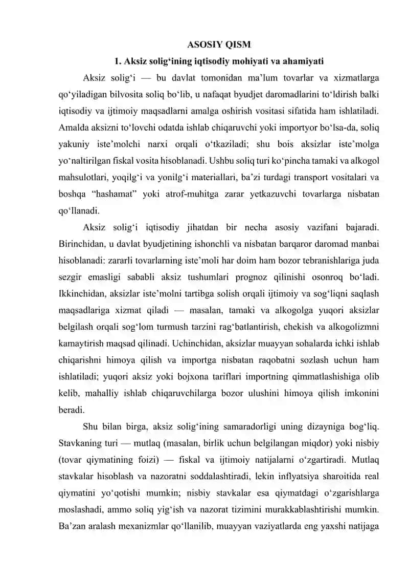 Aksiz soligʻi stavkalari va ularning tabaqalanishi 3