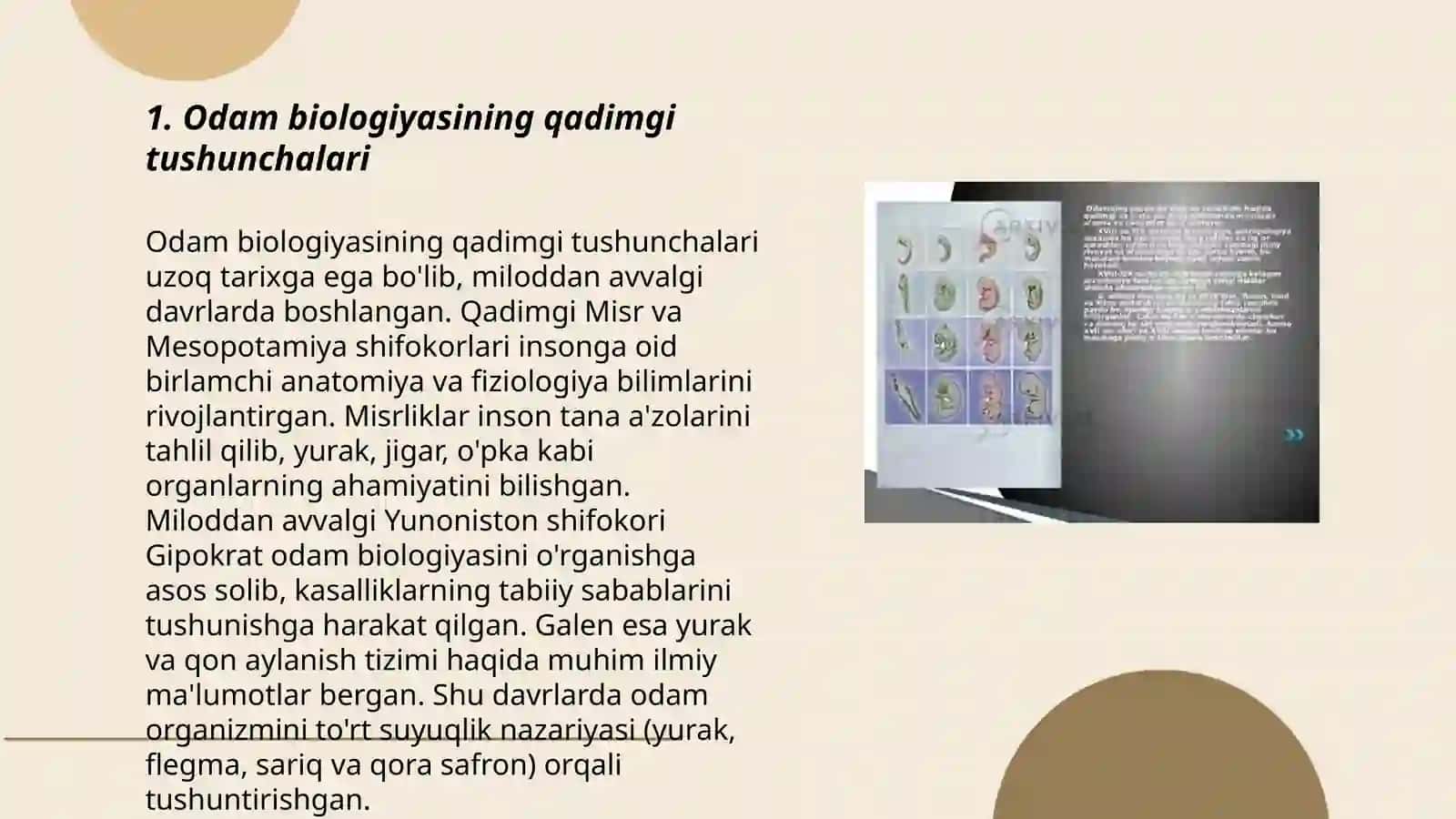 Odamlar biologiyasining rivojlanishi 3