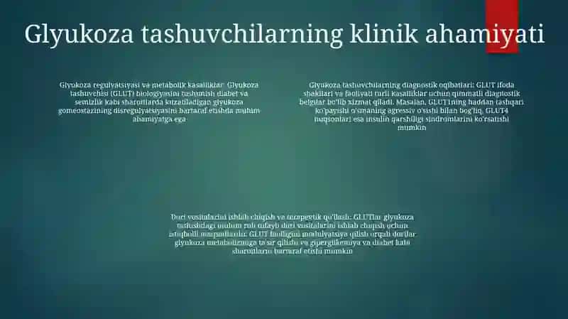 Glyukoza tashuvchilarning Tuzulishi 3