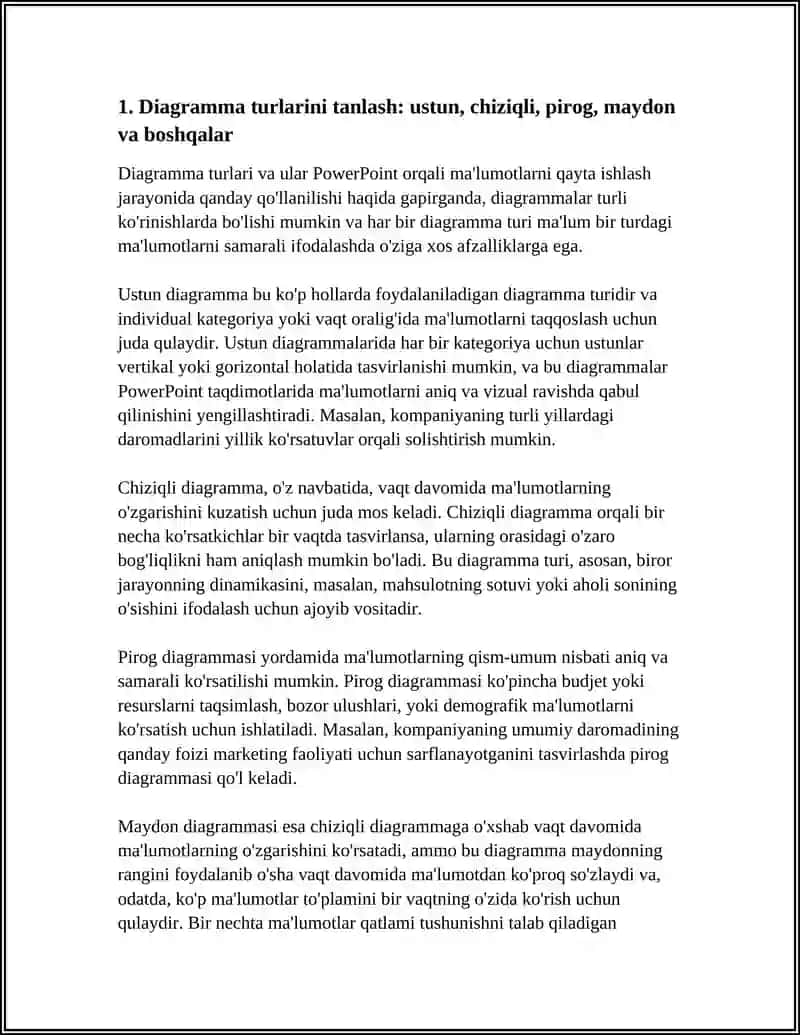 DIAGRAMMA VA POWERPOINT ORQALI MAʼLUMOTLARNI QAYTA ISHLASH 3