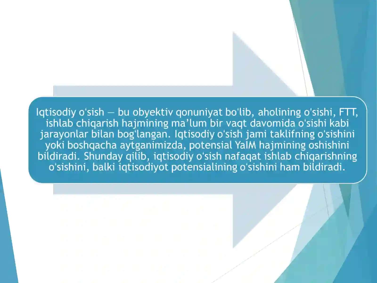 Iqtisodiy o`sish va uning modellari 3