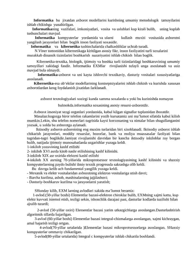 Infоrmatika va aхbоrоt tехnоlоgiyalari 3