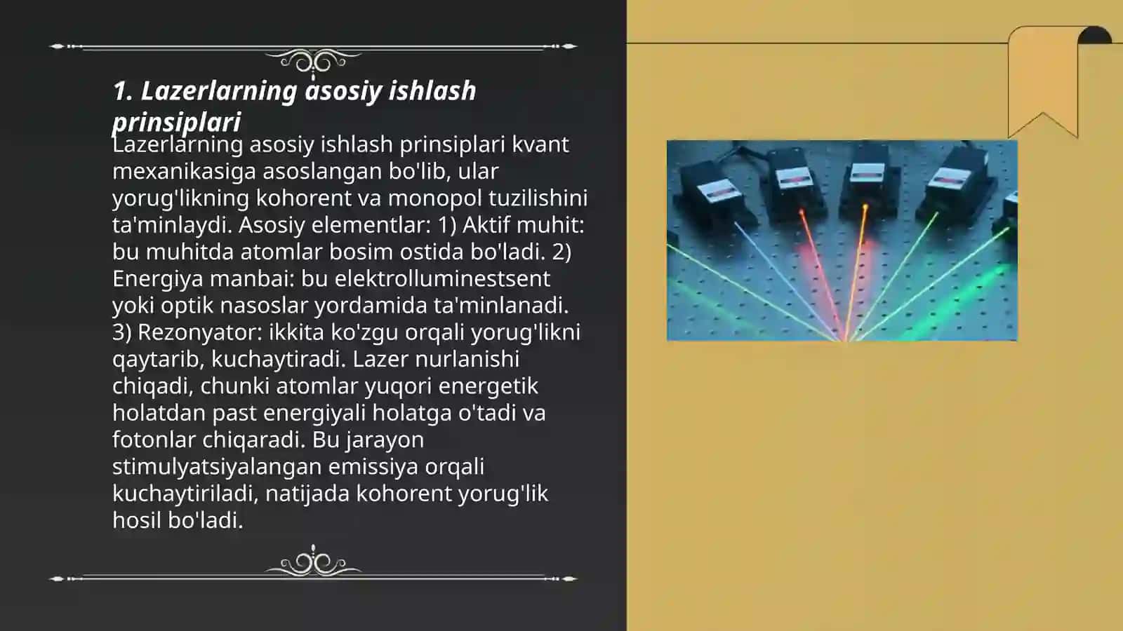Lazerlarning ishlash rejimlari 3