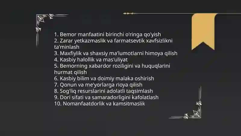 Farmasevtik deontologiyaning umumiy talablari 3
