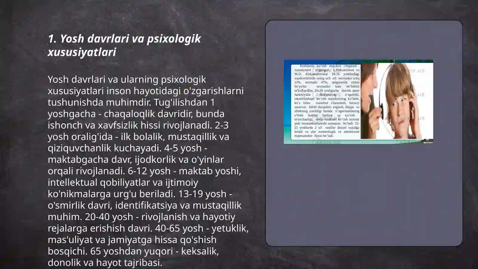 Yoshni davrlashtirish psixologiyasi 3