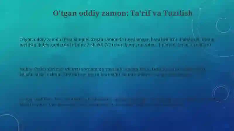 O'tgan oddiy zamon (Past Simple) 3