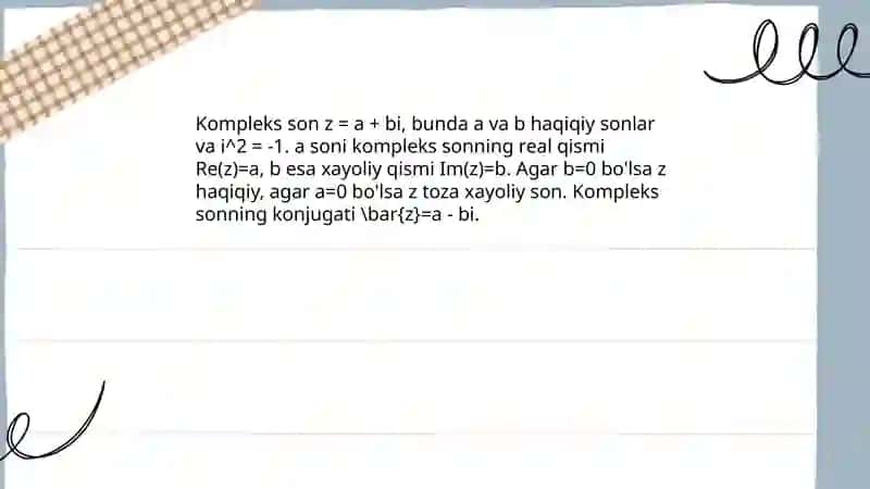 Kompleks Sonlar ustida Amallar 3